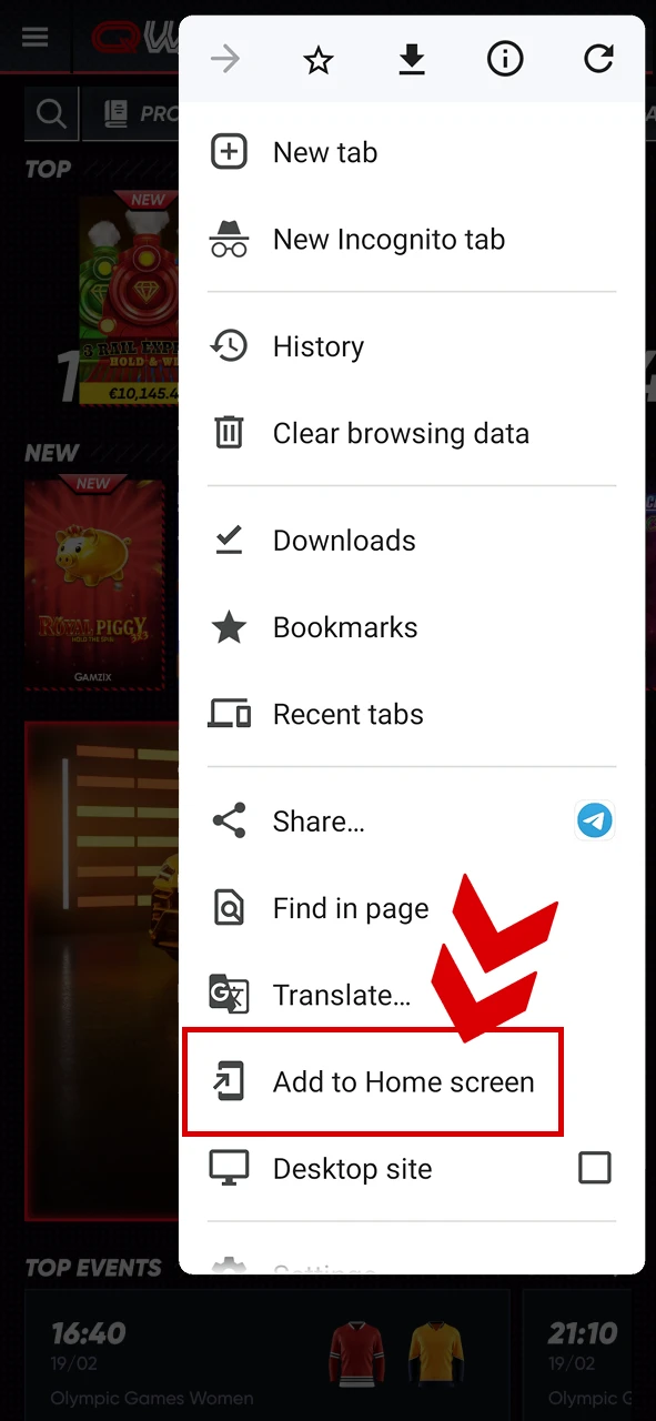 Open the settings on the main page of Quickwin.