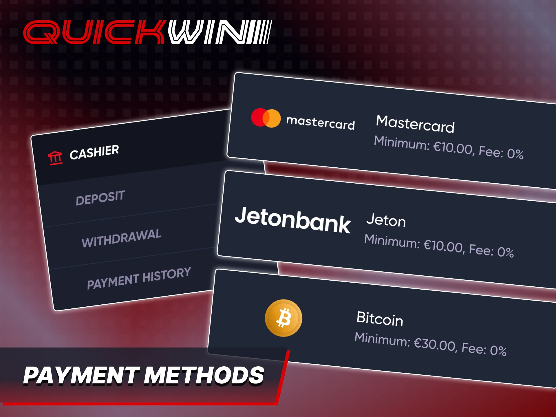 Learn more about payment options available at Quickwin.
